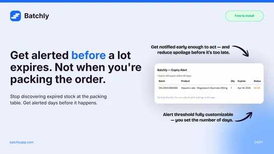Batchly: Lot &amp; Expiry Tracking screenshot