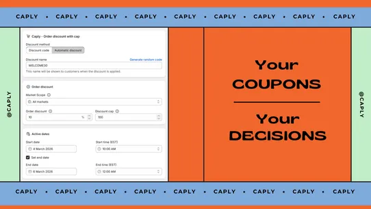 Caply ‑ Discount Cap &amp; Limits screenshot