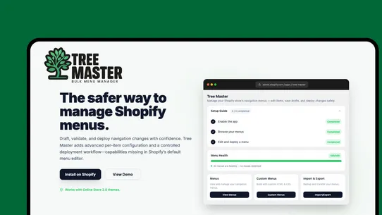 Tree Master ‑ Bulk Menus screenshot