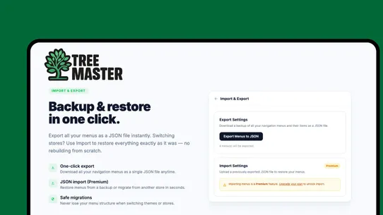 Tree Master ‑ Bulk Menus screenshot