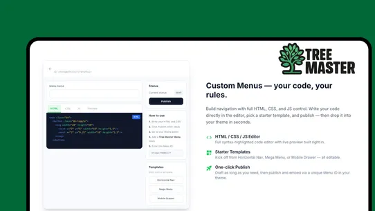 Tree Master ‑ Bulk Menus screenshot