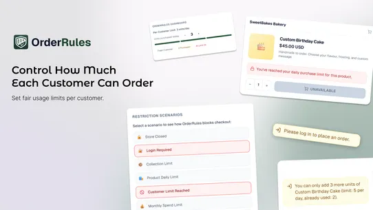 Order Rules ‑ Limit Sales screenshot