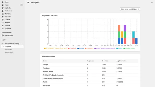 Sublime Post Purchase Survey screenshot