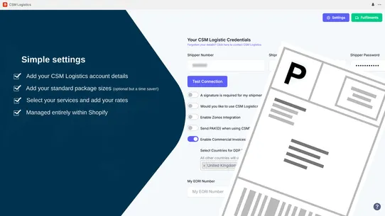 CSM Logistics Fulfilment screenshot