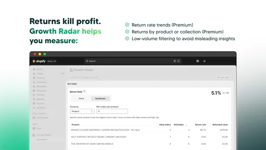 Growth Radar screenshot