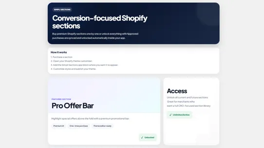 Simpli Sections screenshot