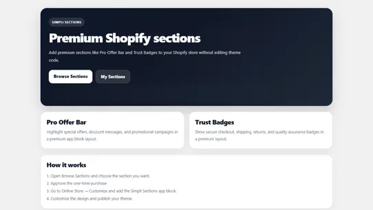 Simpli Sections screenshot