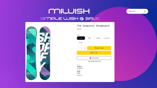 Miwish ‑ Simple Wish &amp; Save screenshot