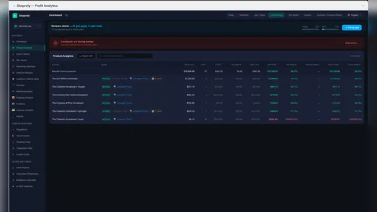 Shoprofy — Profit Analytics screenshot