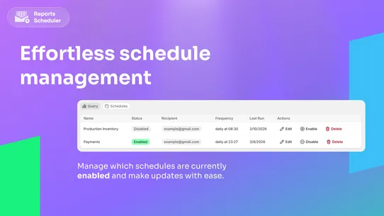 MTC: Reports Scheduler screenshot