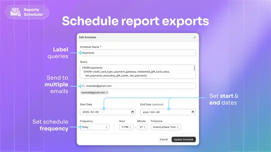 MTC: Reports Scheduler screenshot