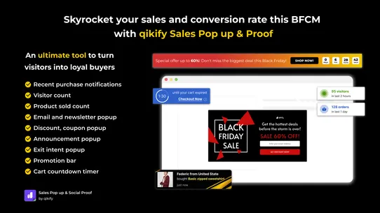 qikify Sales Pop up &amp; Proof screenshot