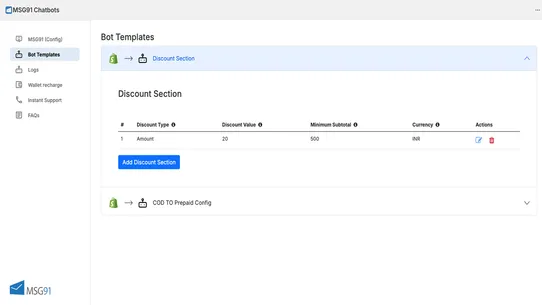 MSG91 ChatBots screenshot