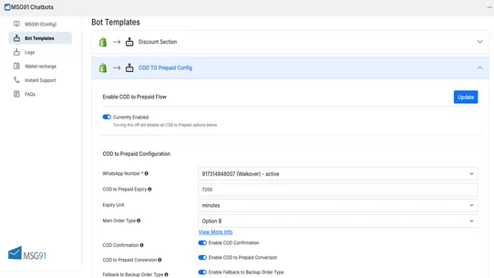 MSG91 ChatBots screenshot