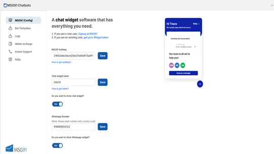 MSG91 ChatBots screenshot