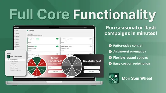 Mori Spin Wheel Email Popup screenshot