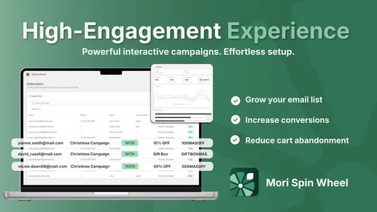 Mori Spin Wheel Email Popup screenshot