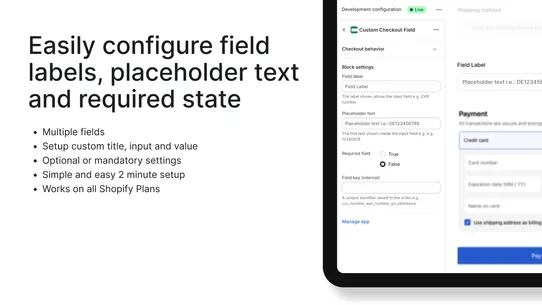 Custom Checkout Fields screenshot