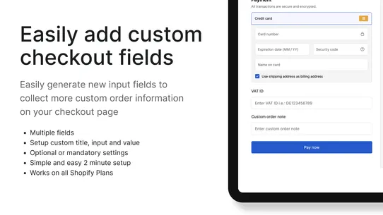 Custom Checkout Fields screenshot
