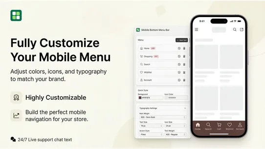 Easy Mobile Bottom Menu Bar screenshot
