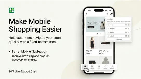 Easy Mobile Bottom Menu Bar screenshot