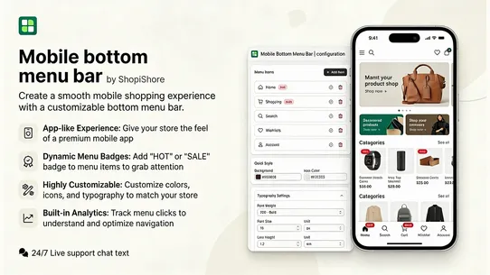 Easy Mobile Bottom Menu Bar screenshot