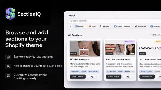 SectionIQ screenshot