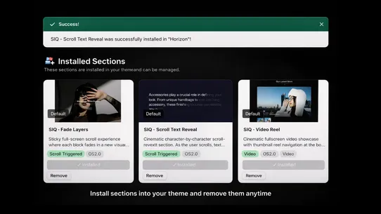 SectionIQ screenshot
