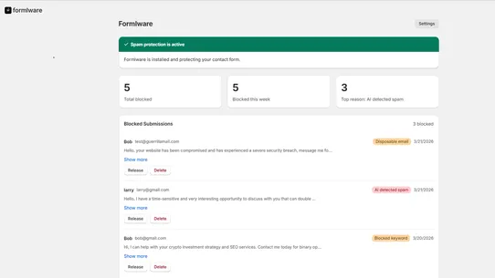 Formlware screenshot