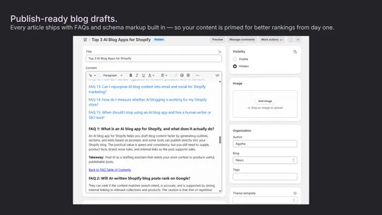 Agatha: AIO SEO Blog Generator screenshot