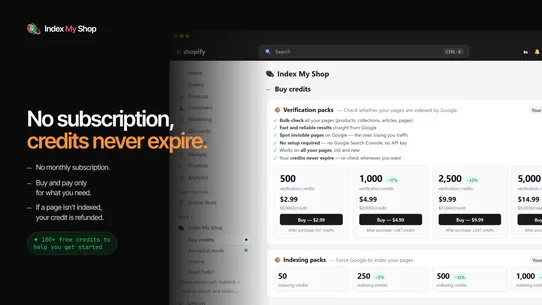 IndexMyShop (on Google) screenshot