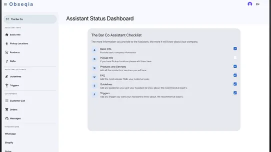 Obseqia Assistant screenshot