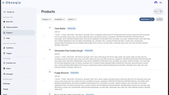 Obseqia Assistant screenshot