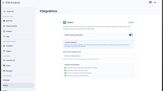 Obseqia Assistant screenshot