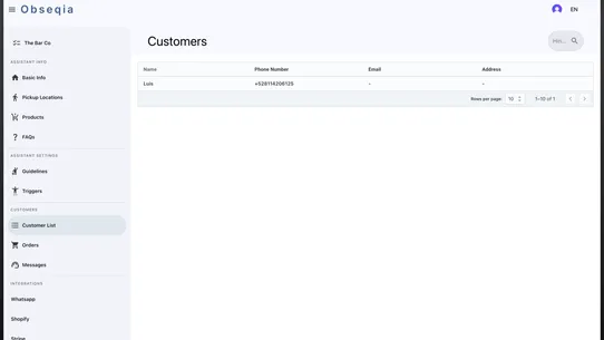Obseqia Assistant screenshot