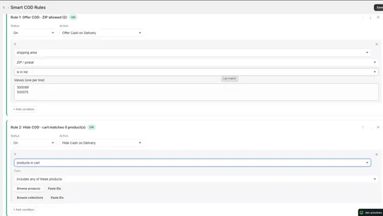 Smart COD Rules screenshot