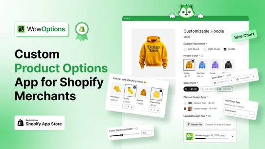 W: Custom Product Options screenshot
