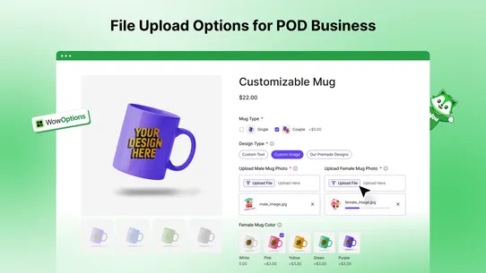 W: Custom Product Options screenshot