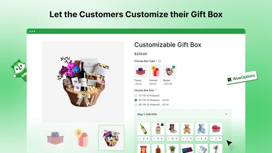 W: Custom Product Options screenshot