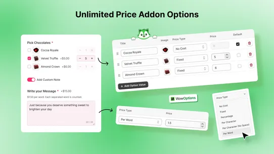 W: Custom Product Options screenshot