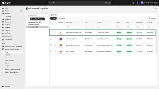 Decode Files Organizer screenshot