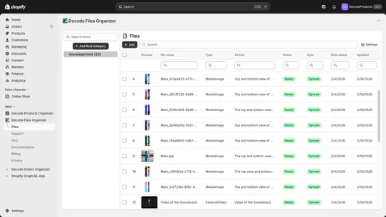 Decode Files Organizer screenshot