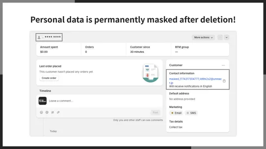 UR: Customer Account Delete screenshot