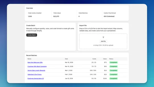 BatchCard: Bulk Gift Cards screenshot