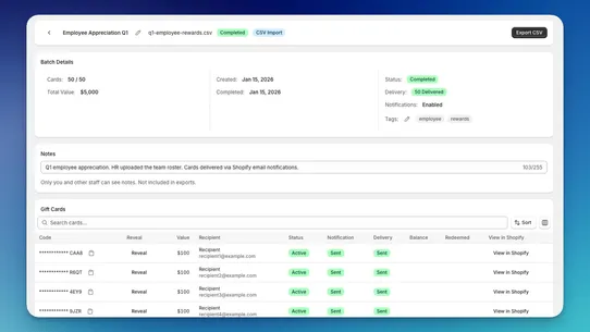 BatchCard: Bulk Gift Cards screenshot