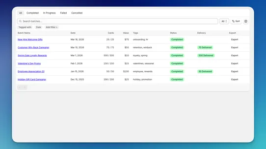 BatchCard: Bulk Gift Cards screenshot