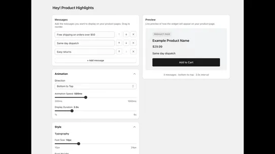 Hey! Product Highlights screenshot
