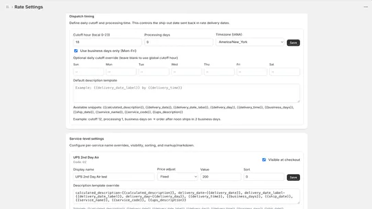 UPS Rate Manager screenshot