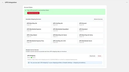 UPS Rate Manager screenshot
