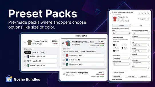 GoSho Bundles &amp; Upsells screenshot